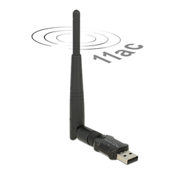 delock 12462 Wireless USB network card, external antenna, 802.11ac, black