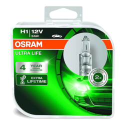 osramautomotive 64150ULTHCB Automotive H1 Ultra Life 55W 12V P14,5S Hcb2Box