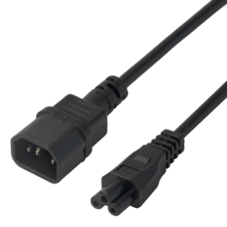 Deltaco 1902267 Power cable IEC C14 - IEC C5, 0,5m, black
