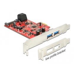delock 89389 PCI Express Card > 2 x external USB 3.0 + 2 x internal SATA 6 Gb/s  Low Profile