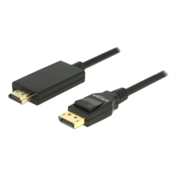 delock 85317 Cable Displayport 1.2 male > High Speed HDMI-A male passive 4K 2 m black