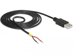 delock 85664 Cable USB 2.0 Type-A male > 2 x open wires power 1.5 m