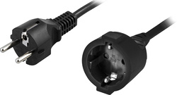 Deltaco DEL-112S Jatkokaapeli CEE 7/7 ur - CEE 7/4(Schuko) na, 3m