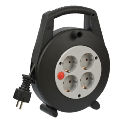 brennenstuhl 1092200 Cable reel 4xCEE 7/3, 1xCEE 7/7, IP 44, switch, 5m, black