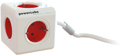 allocacoc 1300RD/DEEXPC PowerCube Extended 5 Sockets, 1.5m, red