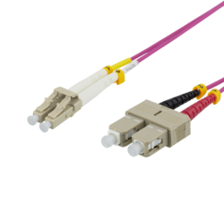 Deltaco LCSC-700 OM4-kuitukaapeli, LC  SC, duplex, multimode, 50/125, 0,5m