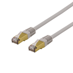 S/FTP Cat6a laitekaapeli, Delta-sert., LSZH, 2m, harmaa