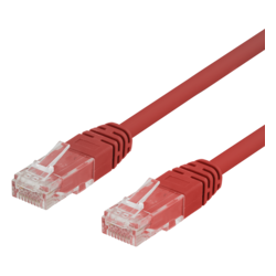 Deltaco TP-603R U/UTP Cat6 laitekaapeli, 0,3m, punainen