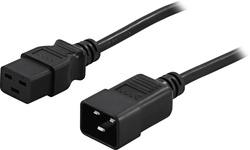 Deltaco DEL-112MA Maad laite-/jatkokaapeli IEC320 C19 > C20, 16 A / 250 V, 1m