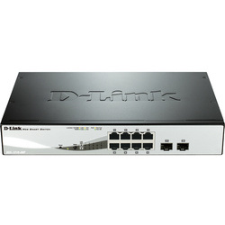 dlink DGS-1210-08P Verkkokytkin, Layer 2, 10/100/1000BASE-TX, 8xRJ45, 2xSFP, PoE, metallia, musta/hopea
