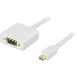 Deltaco DP-VGA100 Mini DisplayPort - VGA kaapeli u-n, 1m, valk