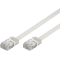 U/UTP Cat6 laitekaapeli, litteä, 5m, 250MHz, valkoinen