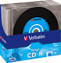 verbatim 43426 CD-R, 52x, 700 MB/80 min, 10-pack slimcase, vinyl