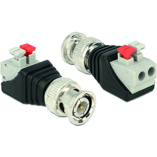 Adapter BNC male > Terminal Block with push button 2 pin - delock 65525