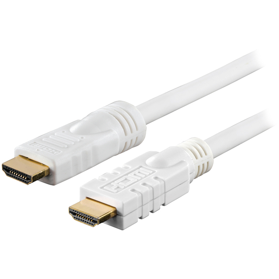 HDMI-kaapeli, aktiivinen, ur-ur, 1080p, v1.4, 15m, valk - Deltaco HDMI-1151