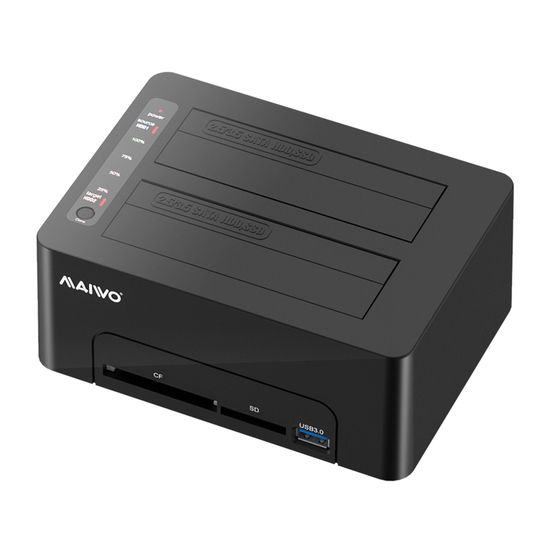 Two bay HDD/SSD docking station, USB 5 Gbps, black - Deltaco K3082CR