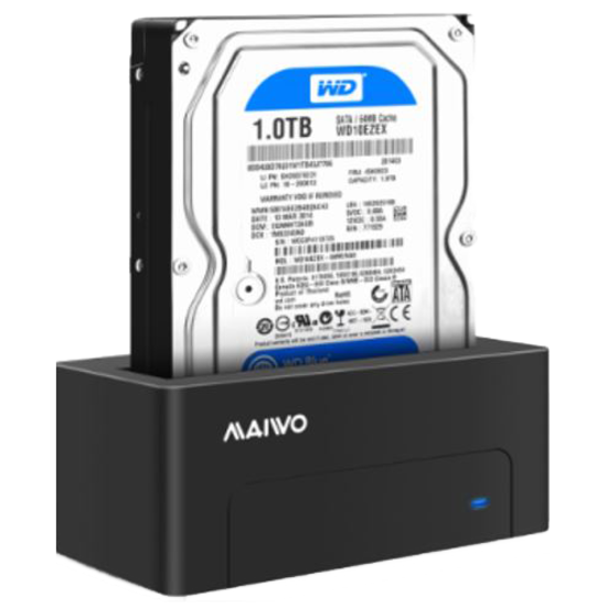 HDD/SSD docking station, USB 3.1 Gen 2, USB-C, 10 Gbps, black - Deltaco K308C
