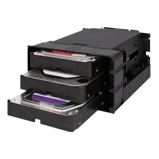 3x 3.5" SATA in 2x 5.25" bay backplane cage 80mm fan - icydock MB830SP-B