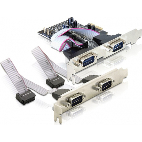 PCI-Express x1 card, Serial RS-232, 4xDB9 ma - delock 89178